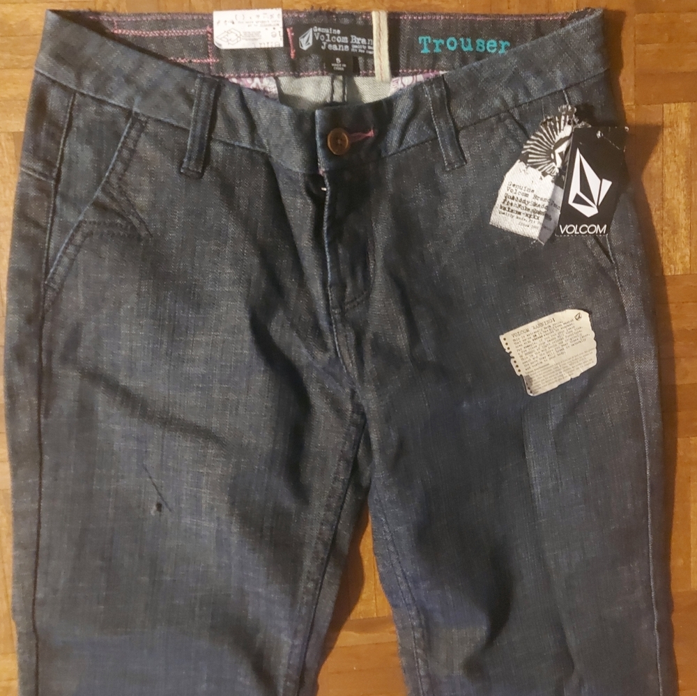 BRAND NEW W/TAGS Women's Volcom Dark Denim Jeans Trouser Dresden Size 5